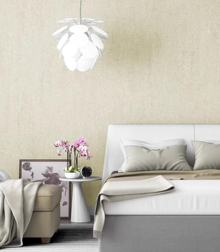 Kitquiver Cremefarben Vliestapete Japanisches Leinenmusterminimalistisch Für Schlafzimmer，Wohnzimmer，Hintergrund，Flur，Lounge 0.53x10m von Kitquiver
