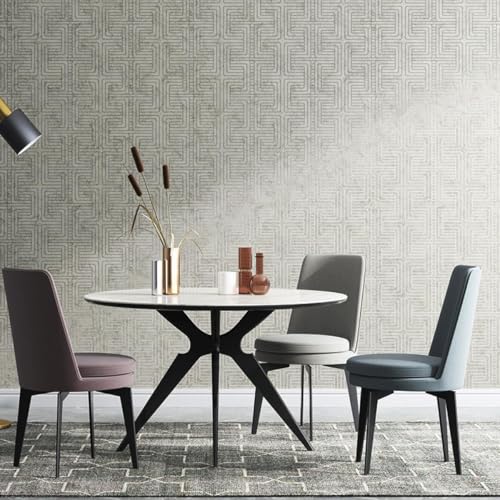 Kitquiver Grau Wall Paper Muster Im Chinesischen Stilvliestapete Für Wohnzimmer，Schlafzimmer，Küche，Hintergrund，Hoteltapete 0.53x10m von Kitquiver