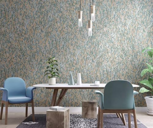 Kitquiver Grün Wall Paper Retro Meliertvliestapete Für Schlafzimmer，Wohnzimmer 0.53x10m von Kitquiver