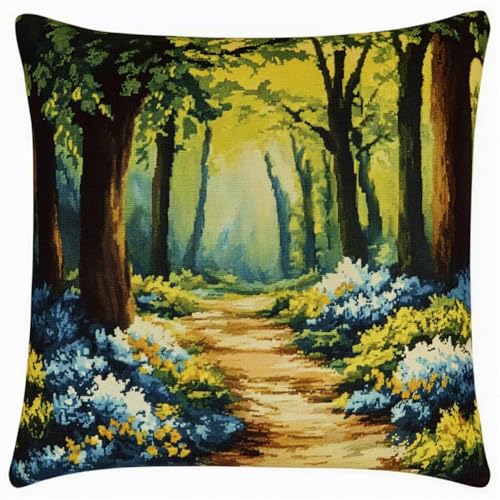 Kitquiver Landschaft Knüpfkissen Mit Vordruck Cartoon-Wald Diy-Knüpfhäkel-Set,Heimdekoration,Bestickte Kissen-Sets,Stickset Für Anfänger 17x17in Kitquiver Landschaft Knüpfkissen Mit Vordruck Cartoon-Wald Diy-Knüpfhäkel-Set,Heimdekoration,Bestickte Kissen-Sets,Stickset Für Anfänger 17x17in von Kitquiver