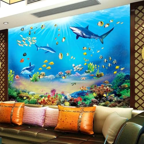 Kitquiver Tapete 3D Effekt 3D Cartoon-Unterwasserlandschaft 3D-Großes Wandbild，Ablösbar，Wanddekoration Für Esszimmer，Schlafzimmer，Wohnzimmer 300x210cm von Kitquiver