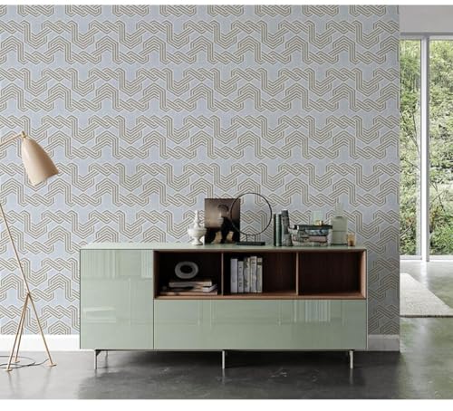 Kitquiver Weidenbraun Wall Paper Verdickte Geometrische Linienvliestapete Für Schlafzimmer，Wohnzimmer 0.53x10m von Kitquiver