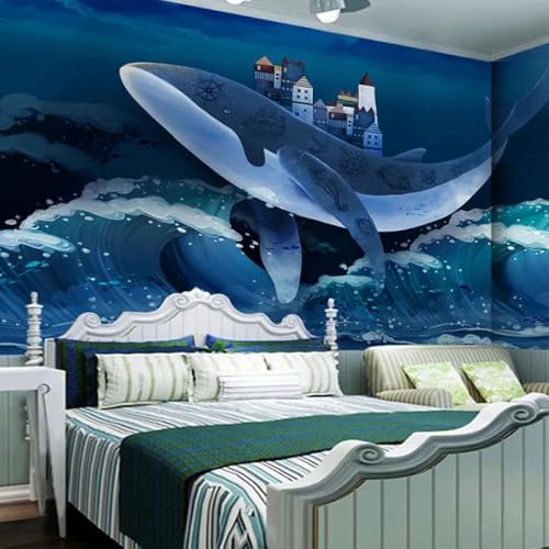 Tapete 3D Effekt 3D Cartoon-Wal Und Haus Tapete,Wandbild,Fototapeten,3D-Hintergrund,Wohnzimmer,Wanddekoration Für Schlafzimmer 300x210cm Tapete 3D Effekt 3D Cartoon-Wal Und Haus Tapete,Wandbild,Fototapeten,3D-Hintergrund,Wohnzimmer,Wanddekoration Für Schlafzimmer 300x210cm von Kitquiver