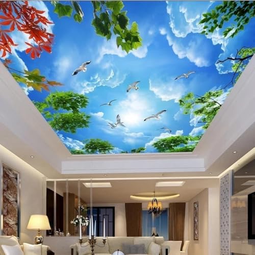 Wall Painting 3D Blauer Himmel,Weiße Wolken Und Fliegende Vögel Tapete,Wandbild,Fototapeten,3D-Hintergrund,Wohnzimmer,Wanddekoration Für Schlafzimmer 350x245cm Wall Painting 3D Blauer Himmel,Weiße Wolken Und Fliegende Vögel Tapete,Wandbild,Fototapeten,3D-Hintergrund,Wohnzimmer,Wanddekoration Für Schlafzimmer 350x245cm von Kitquiver