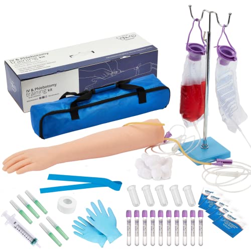 Phlebotomie-Kit | IV, Venenpunktion, Phlebotomie-Arm-Praxis-Kit | Perfekte Phlebotomie-Geschenke für Medizin- und Pflegestudenten | Gesamtes Phlebotomie-Kit und Zubehör | (NUR FÜR AUSBILDUNGSZWECKE) von Kits of Medicine