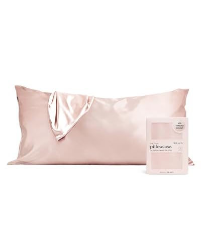 Kitsch Kissenbezug aus 100% Satin mit Reißverschluss, weicher als Seidenkissenbezug für Haar und Haut, kühlender Kissenbezug, Satin-Kissenbezug (King (1 Pack), Blush) von Kitsch