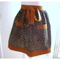 Candy Corn Print Halloween Halbschürze Mit Orange Und Schwarz Schrägschnitt Karo Candy Corn Print Halloween Halbschürze Mit Orange Und Schwarz Schrägschnitt Karo von KitschnLinens
