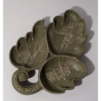 1970Er Jahren Fällt Grünes Blatt Niagra, Nut Oder Candy-Teller von KitschyCollection