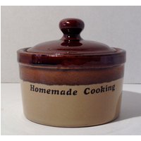 Kleine Braune Bezogen Keramik Glas Hausgemachte Kochen Tropf von KitschyCollection