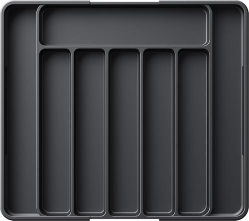 Kitsure Besteck Tablett für Schublade, Ausziehbare Schublade Organiser, groß, schwarz, 34.60 x 27.80 x 4.00 cm von Kitsure