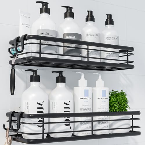 Kitsure Duschablage Ohne Bohren – 2er-Pack Rostfreie Duschregale Selbstklebend, Viel Stauraum, Praktisches Duschregal Ohne Bohren für Badezimmerutensilien, W 29.5cm, Schwarz Kitsure Duschablage Ohne Bohren – 2er-Pack Rostfreie Duschregale Selbstklebend, Viel Stauraum, Praktisches Duschregal Ohne Bohren für Badezimmerutensilien, W 29.5cm, Schwarz von Kitsure