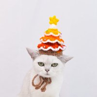 Entzückender Weihnachtsbaum-Hut Eine Festliche Freude Für Ihren Pelzigen Freund von KittenArtCrochet