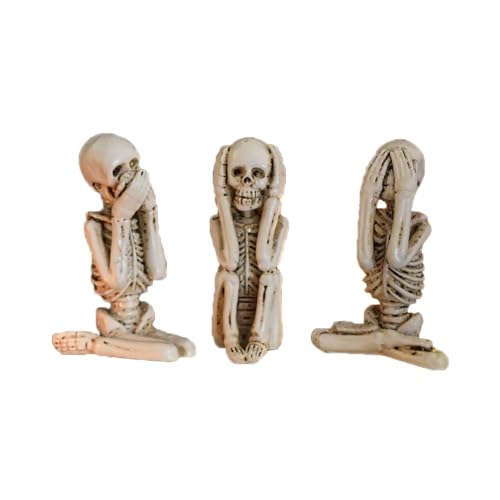 Sehen Sie keinen Schädel, hören Sie kein Skelett, sprechen Sie kein Skelett-Dekoration, Harz-Skelett, Halloween-Dekoration, Horror-Gadgets for den Innenbereich von KituT