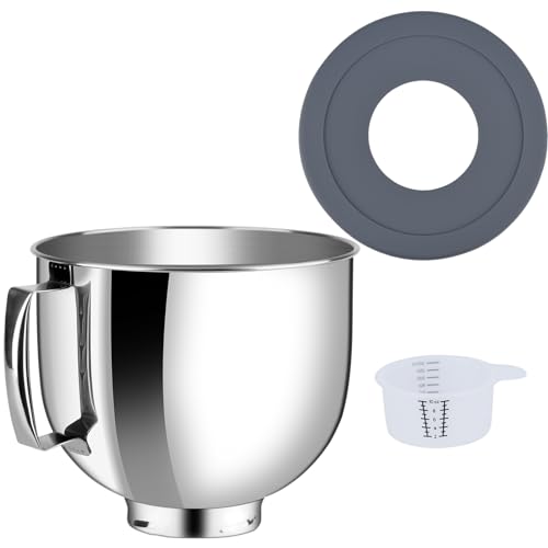 Kitwanda Edelstahl-Schüssel kompatibel mit Kitchenaid Mixer 4,5/5QT, mit Deckel, 5 Quart Edelstahlschüssel zum Mischen von Küchenhelfern Kitwanda Edelstahl-Schüssel kompatibel mit Kitchenaid Mixer 4,5/5QT, mit Deckel, 5 Quart Edelstahlschüssel zum Mischen von Küchenhelfern von Kitwanda