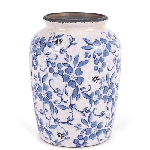 Blau-Weiße Chinoiserie Vase – Handbemalte Keramikvase im Vintage-Stil für Bücherregal, Wohnzimmer & Esstisch,Dekorative Vasen für Farmhouse-Deko Blau-Weiße Chinoiserie Vase – Handbemalte Keramikvase im Vintage-Stil für Bücherregal, Wohnzimmer & Esstisch,Dekorative Vasen für Farmhouse-Deko von Kityemo