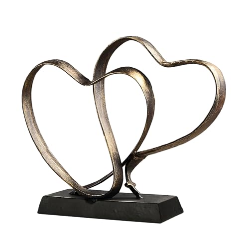Kityemo Goldene Zwei Herzen und Kreuz Skulptur - Hochzeitsgeschenk für Paare, Eltern oder Frischvermählte - Hochzeitstag Geschenkidee - Romantische Wohnkultur Statue für Ehemann, Ehefrau & Paare Kityemo Goldene Zwei Herzen und Kreuz Skulptur - Hochzeitsgeschenk für Paare, Eltern oder Frischvermählte - Hochzeitstag Geschenkidee - Romantische Wohnkultur Statue für Ehemann, Ehefrau & Paare von Kityemo