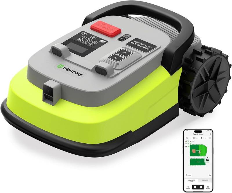 Kityhome Rasenmähroboter Rasenmähroboter Mähroboter mit RTK+AI Vision, bis 138 m² Rasenfläche, (Set), einer Schnittbreite von 230 mm,meistert 55 % Steigung, 200 Objekte von Kityhome