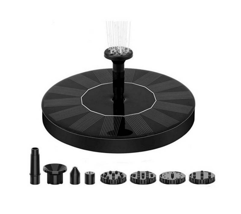 Kityhome Teichpumpe Solar Springbrunnen mit 6 Düsen Für Vogelbad & Gartenteich (Verschiedene Wasserdüsen*6 Bedienungsanleitung*1), Kein externer Stromanschluss erforderlich von Kityhome