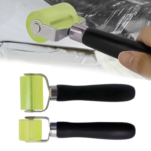 Auto Schallschutz Andruckrolle,Drucken Nahtroller,Silikon Rolle Hitzebeständig 2PC Auto Sound Deadening Gummi Roller Rad Andrückwalze für Kantenumleimer und zum Verschweißen von Kiuiom