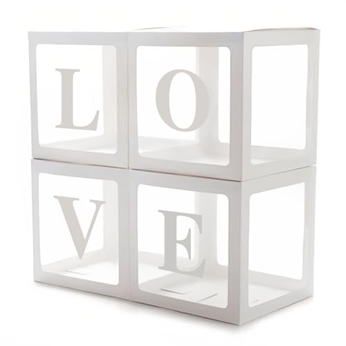 Ballon Box Buchstaben,Ballonbox Transparent,Love Box,Babyparty Box Deko Mädchen,Geschenkbox Transparent für Valentinstag,Geburtstag Party Hintergrund Deko,Baby Shower Deko,Baby Party,DIY Name,4 PC Ballon Box Buchstaben,Ballonbox Transparent,Love Box,Babyparty Box Deko Mädchen,Geschenkbox Transparent für Valentinstag,Geburtstag Party Hintergrund Deko,Baby Shower Deko,Baby Party,DIY Name,4 PC von Kiuiom
