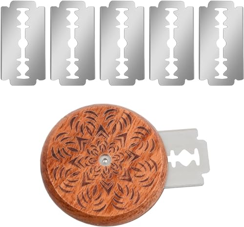 Brot Schneide Werkzeug,Bäckermesser Brot mit Rasierklinge,Teigmesser aus Holz,Baguettemesser,Brot Lame Cutter,Teig Scoring Hieb Teigmesser für DIY Brotteig Muster (Rosenmuster) von Kiuiom