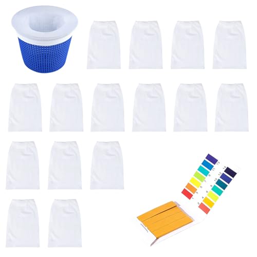 Kiuiom 15 Stück Skimmer Filter Netz,Pool Skimmer Socken,PH-Wert-Indikator-Teststreifen,Pool Filter Netz,Filtersocken Sieb,Wiederverwendbar,Für Entfernt Gras Blätter Pollen Öl Insekten Haare Kiuiom 15 Stück Skimmer Filter Netz,Pool Skimmer Socken,PH-Wert-Indikator-Teststreifen,Pool Filter Netz,Filtersocken Sieb,Wiederverwendbar,Für Entfernt Gras Blätter Pollen Öl Insekten Haare von Kiuiom