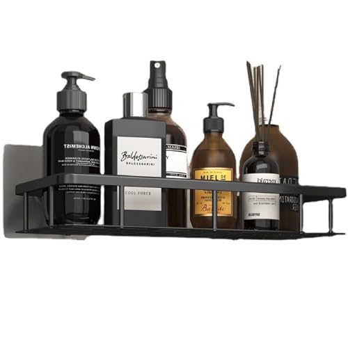 Kiuiom Badezimmer Regal Wand Rostfrei, Shampoo Duschgel Halterung, Duschablage Ohne Bohren, Duschregal Schwarz Aluminium Badregal Ohne Bohren Duschkorb Selbstklebend Badezimmer Regal Organizer von Kiuiom