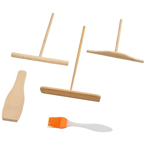 Kiuiom Spreizer Spatel Crepes, Crêpe Spreader,Crepes Zubehör, 5PCS Küchenutensilien Crepes Schieber Crepes Verteiler Teig Verteiler Crepes Teigverteiler Crepes Holzverteiler von Kiuiom