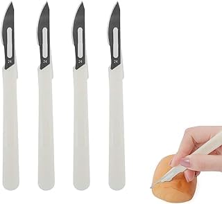Kiuiom Teigmesser,Brot Cutter Messer,Brot Lame Messer,Baguette Messer,Brotbackwerkzeuge,Baguettemesser Brot Scoring Tool Set,4PC Brot Scoring Cutter zum Einschneiden von Baguette Gebogene Ritzmesser von Kiuiom