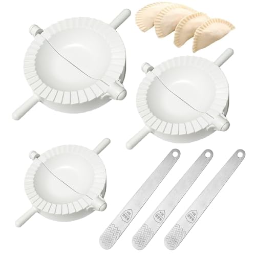 Knödelmacher, Wonton-Form, Dumpling Maker, 3PCS 10 cm 8 cm 7 cm mit 3 Fleischspatel Ravioli Former Teigtaschenformer Knödel Maker Dumpling Cutter Maultaschenformer Knödelform Knödelmacher, Wonton-Form, Dumpling Maker, 3PCS 10 cm 8 cm 7 cm mit 3 Fleischspatel Ravioli Former Teigtaschenformer Knödel Maker Dumpling Cutter Maultaschenformer Knödelform von Kiuiom