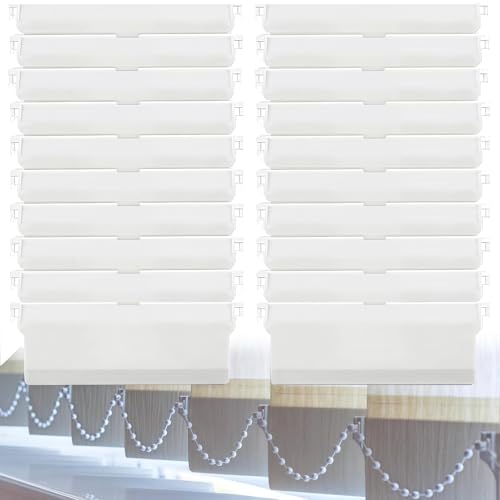 Lamellen Gewichte Vertikaljalousie, Lamellenvorhang Ersatzteile Aufhänger, Lamellenvorhang Beschwerungsplatten, 127mm ertical Blinds Bottom Ersatzlamellen Vertikaljalousie Ersatzteil (Weiß 20PCS) von Kiuiom