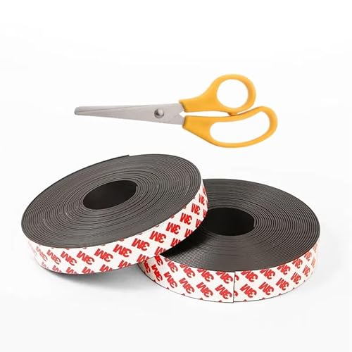 Magnetband Selbstklebend Stark,Magnetstreifen mit Extra,Magnetisches Klebeband Starkem,Magnet Klebeband,Magnetstreifen Selbstklebend für Hause,Werkstatt,Büro,Schule,2x200cm von Kiuiom