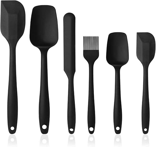 Silikon Spatel Set,Spatel Küche, Silikon Kochlöffel, Silikon Teigschaber, 6PCS Spatel Silikon Spatel Hitzebeständiger Spatel Antihaft Backutensilien Silikon Küchenhelfer Küchenbackwerkzeuge von Kiuiom