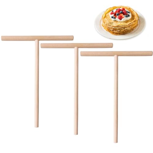 Spreizer Spatel Crepes, Crepes Schieber, Teig Verteiler, 3PCS Crepes Verteiler Crepes Teigverteiler Crêpe Spreader Crepes Zubehör für Zuhause Küche Backen Kochen Backwerkzeuge von Kiuiom