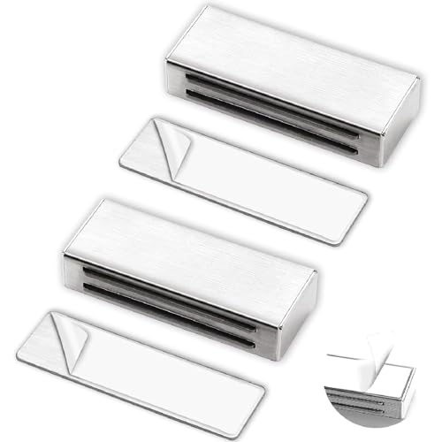 Tür Magnet Selbstklebend Edelstahl Stark,Selbstklebender Magnetischer TüRschließEr,Edelstahl Magnetschnäpper Extra Stark,Edelstahl Magnetverschluss für Schrankmagnet Schubladen Magnet Türschließer,2PC von Kiuiom