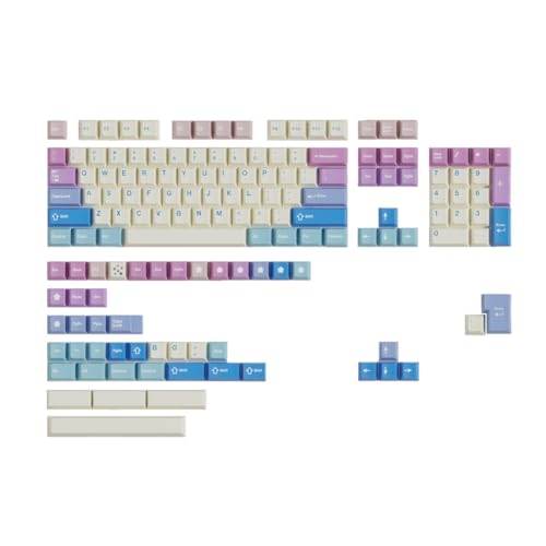 Kivvlbzeq 150 Tasten Tastenkappen PBT Material Tastatur Tastenkappen Cherry Profile Sublimation Keycap für die meisten mechanischen Tastaturen A von Kivvlbzeq