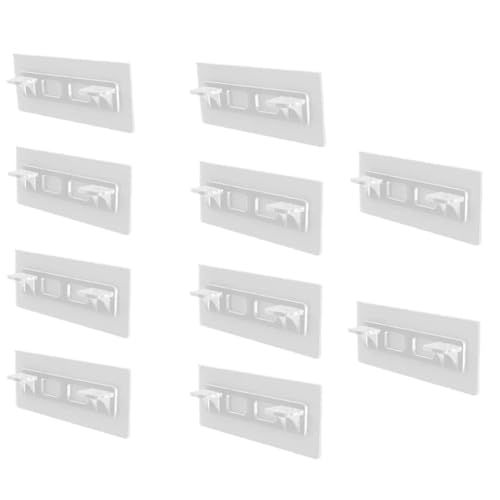 Kivvlbzeq 50 Stück Regalstützen, selbstklebende Klammern, Schrank-Trennwandhalterungen für Küche, Schlafzimmer, Schrank, Stütz-Clips, Wandaufhängung, Aufkleber von Kivvlbzeq