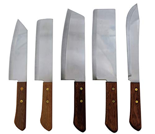 yoaxia ® Marke - Thailand Messerset [ 5 Messer: #248, 22, 21, 171, 172 ] Messer mit Holzgriff + 1 Essstäbchen-Helfer gratis von yoaxia Marke