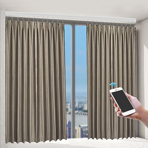 KiwiHood Elektrische Vorhangschiene mit automatischer Schiene, Motorisierte Vorhangschiene Smart Curtains System mit App, Voice, Fernbedienung für Wohnzimmer Schlafzimmer, 2,16-4,2m Anwendbar von KiwiHood