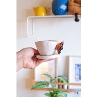 Schokolade Getauchte Croissant Espressotasse Handgemachte Keramik Einzigartige Tassen Für Kaffeeliebhaber Home Kitchen Dekoration von KiwiPocaShop