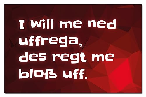 I Will me ned uffrega, das REGT me bloß uff. Kühlschrankmagnet | Flexible Magnettafel | schwäbische Sprüche als Geschenk oder Mitbringsel von Kiwikatze