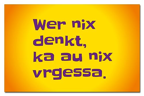 Wer nix Denkt, ka au nix vrgessa. Kühlschrankmagnet | Flexible Magnettafel | schwäbische Sprüche als Geschenk oder Mitbringsel von Kiwikatze