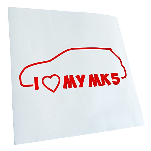 - Autoaufkleber - I Love my MK5 Aufkleber für Auto, Laptop, Fahrrad, LKW, Motorrad mehrfarbig JDM Decal Racing von Kiwistar