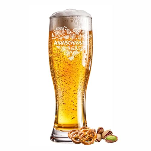 Bierglas graviert Blumen 0,5l mit Wunschtext Name Jahr oder Spruch - Individuelles Weizenglas für besondere Anlässe wie Geburtstag, Jubiläum, Vatertag oder Feier - Gravur frei wählbar Bierglas graviert Blumen 0,5l mit Wunschtext Name Jahr oder Spruch - Individuelles Weizenglas für besondere Anlässe wie Geburtstag, Jubiläum, Vatertag oder Feier - Gravur frei wählbar von Kiwistar