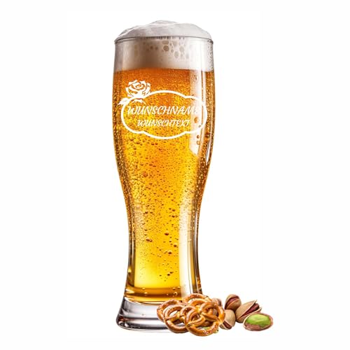 Bierglas graviert Liebe Rose 0,5l mit Wunschtext Name Jahr oder Spruch - Individuelles Weizenglas für besondere Anlässe wie Geburtstag, Jubiläum, Vatertag oder Feier - Gravur frei wählbar Bierglas graviert Liebe Rose 0,5l mit Wunschtext Name Jahr oder Spruch - Individuelles Weizenglas für besondere Anlässe wie Geburtstag, Jubiläum, Vatertag oder Feier - Gravur frei wählbar von Kiwistar