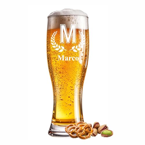 Bierglas graviert Wunschbuchstabe 0,5l mit Wunschtext Name Jahr oder Spruch - Individuelles Weizenglas für besondere Anlässe wie Geburtstag, Jubiläum, Vatertag oder Feier - Gravur frei wählbar Bierglas graviert Wunschbuchstabe 0,5l mit Wunschtext Name Jahr oder Spruch - Individuelles Weizenglas für besondere Anlässe wie Geburtstag, Jubiläum, Vatertag oder Feier - Gravur frei wählbar von Kiwistar