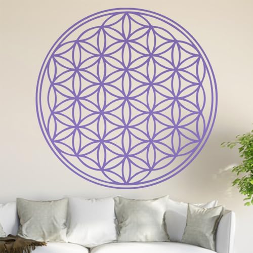 Kiwistar Blume des Lebens - Baum Wandtattoo in 6 Größen - Wandaufkleber Wall Sticker - Dekoration, Küche, Wohnzimmer, Schlafzimmer, Badezimmer (20 x 20 cm, 43_Lavendel) von Kiwistar