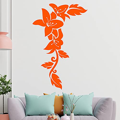 Blumen - Linien Wandtattoo in 6 Größen - Wandaufkleber Wall Sticker - Dekoration, Küche, Wohnzimmer, Schlafzimmer, Badezimmer von Kiwistar