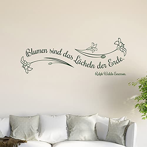 Blumen sind das Lächeln… Wandtattoo in 6 Größen - Wandaufkleber Wall Sticker - Dekoration, Küche, Wohnzimmer, Schlafzimmer, Badezimmer von Kiwistar