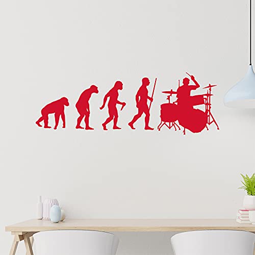 Evolution Schlagzeuger Wandtattoo Wandaufkleber Wall Sticker - Dekoration, Küche, Wohnzimmer, Schlafzimmer, Badezimmer von Kiwistar